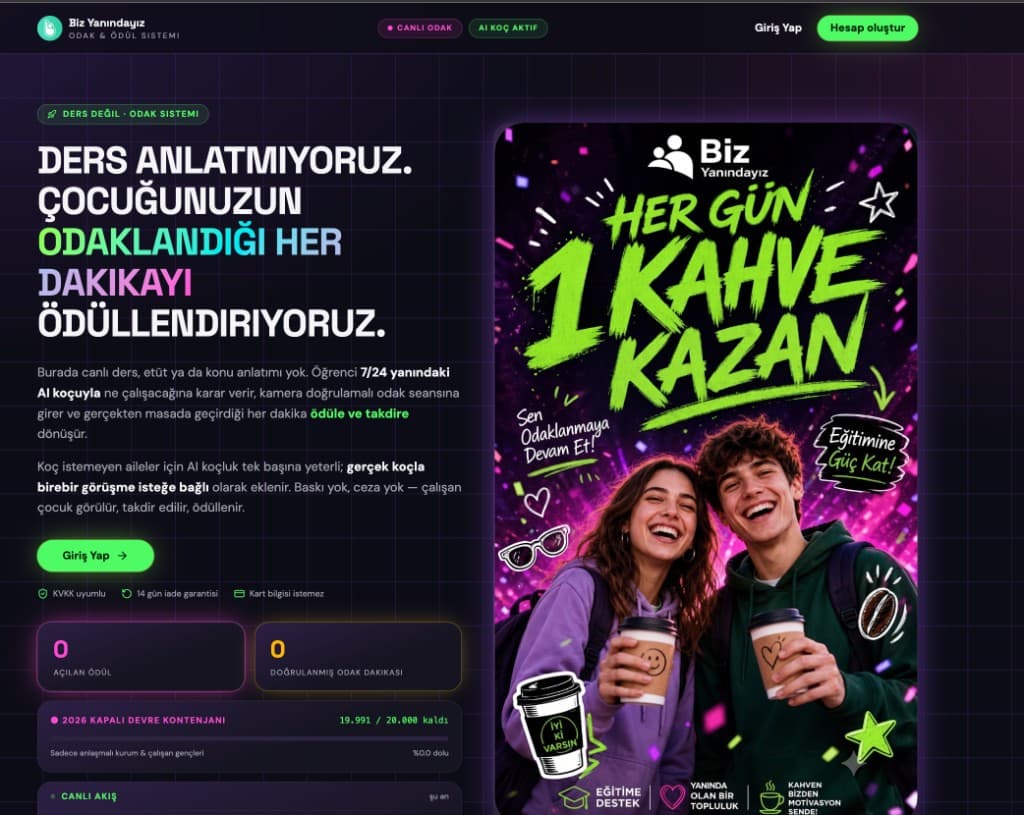 Biz Yanındayız Odak & Ödül Sistemi
